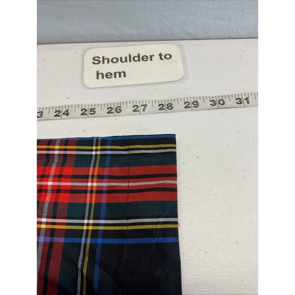 J Crew Blouse Women’s Sz M Stewart Tartan Plaid Velvet trim tunic holiday - Picture 4 of 8